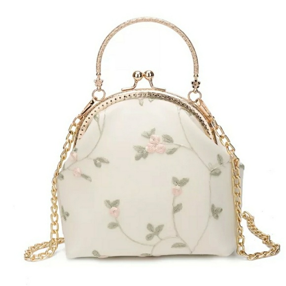 Flowery Lace Sling Purse - Picture 2 of 6